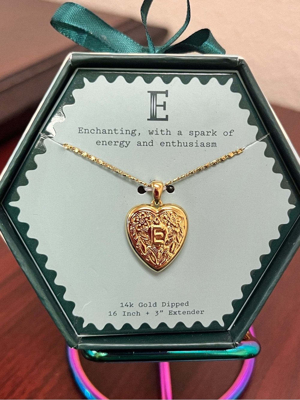 A New Day “E” Initial Necklace
